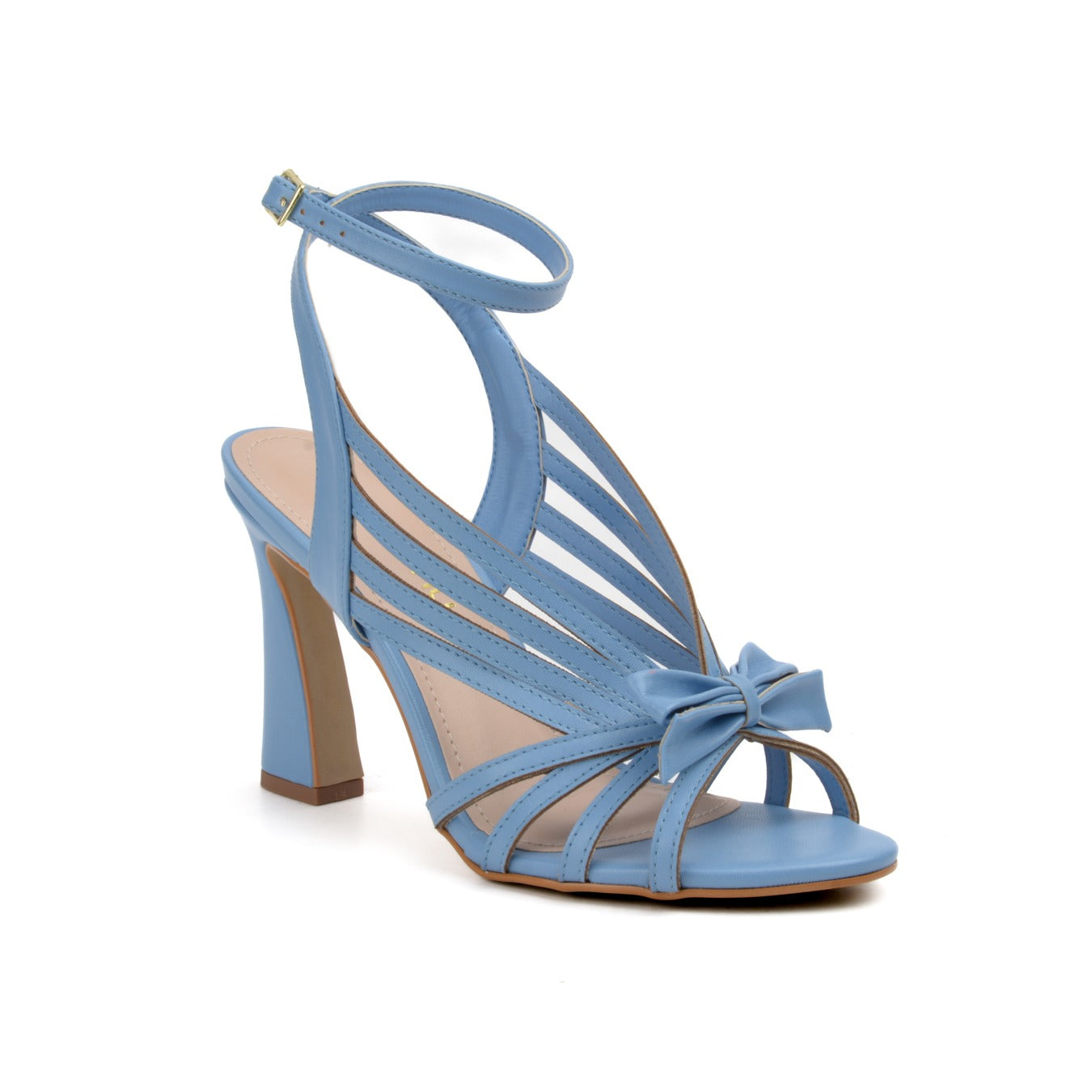 Sandale a talon bleu