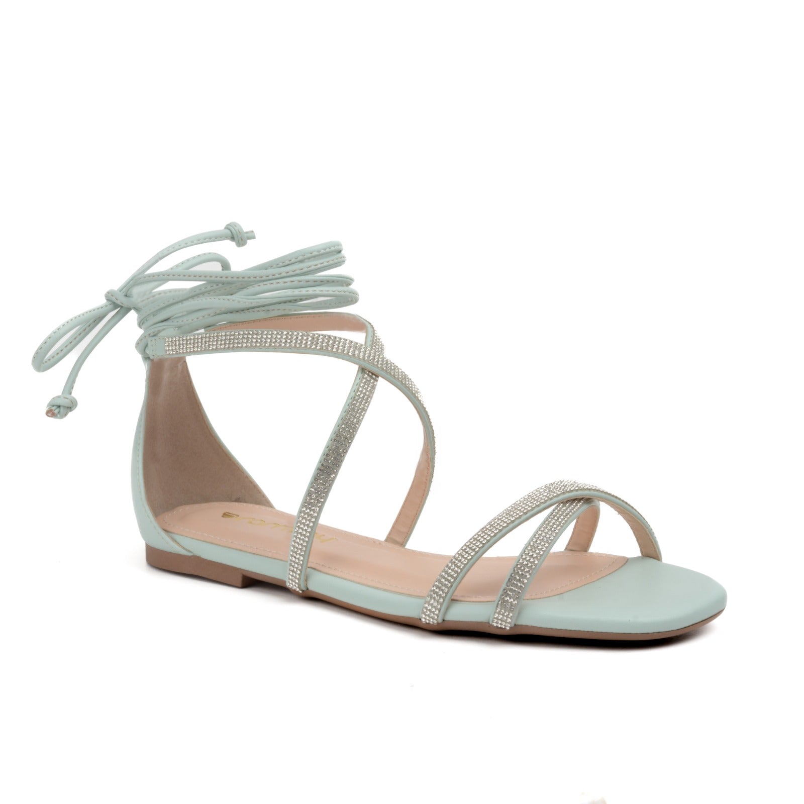 Sandales plates bleu ciel