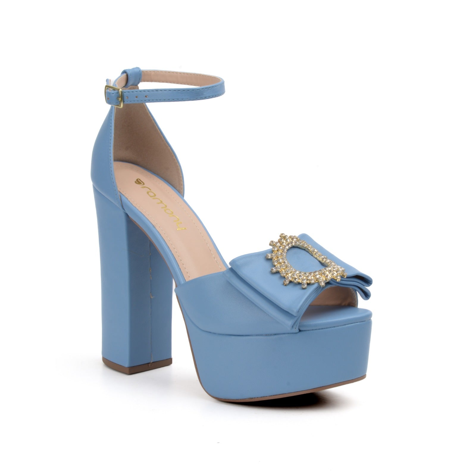 Talon à plateforme bleu