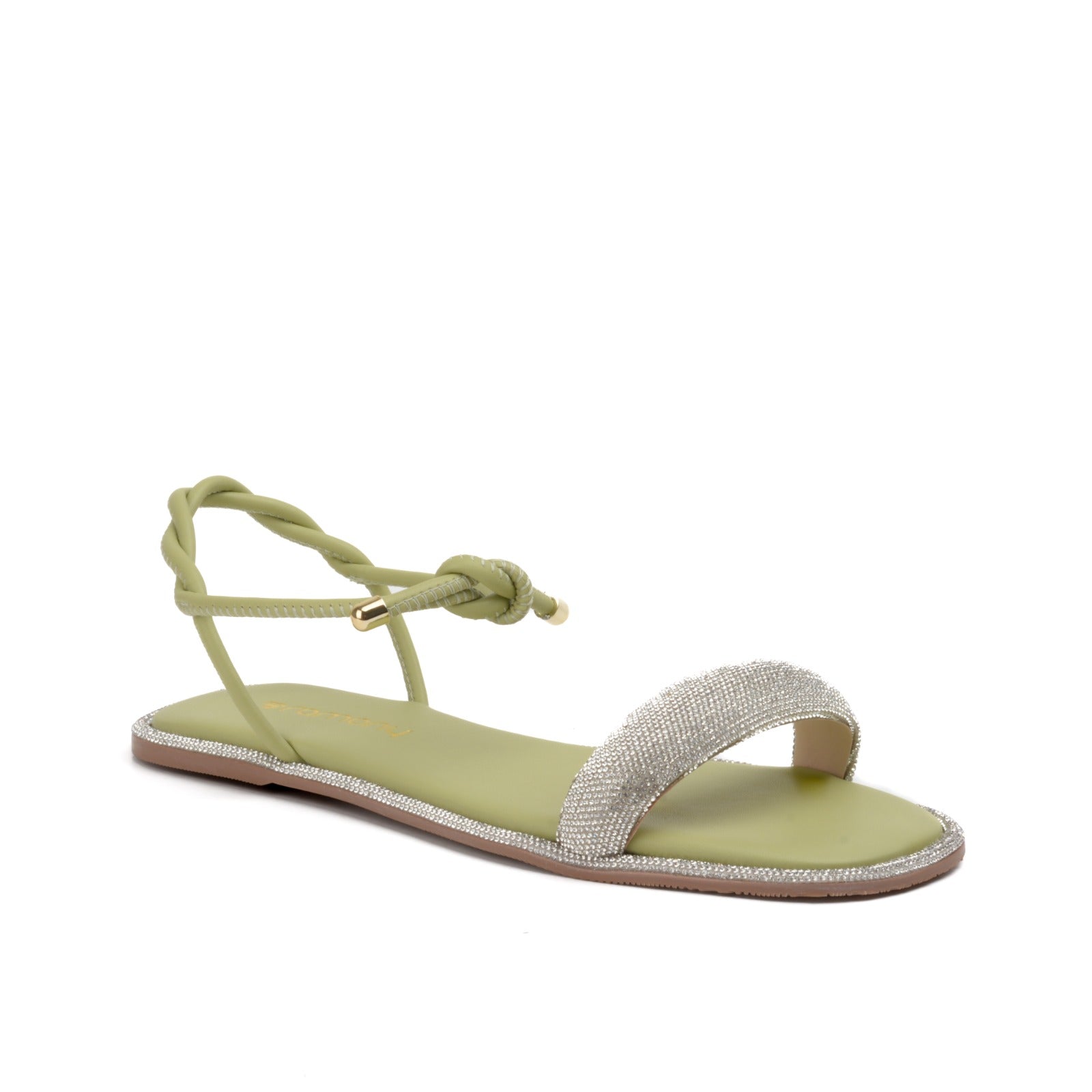 Sandales plates vert